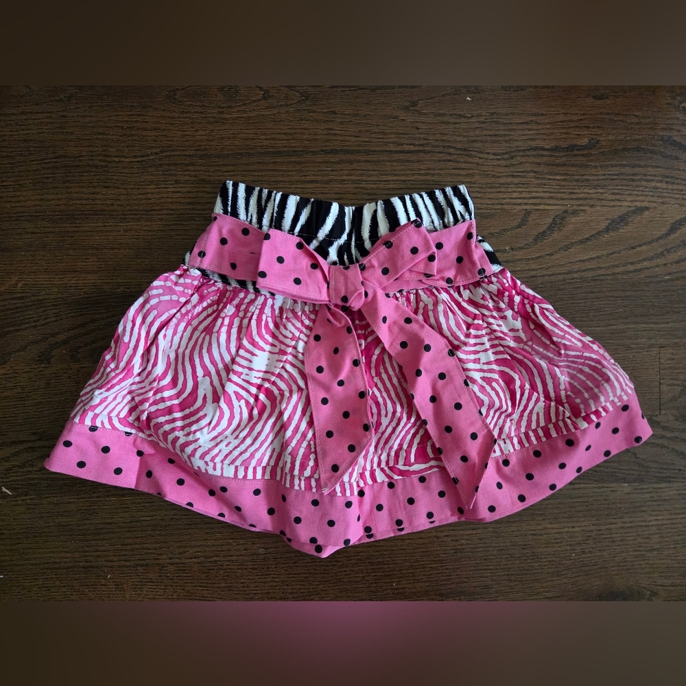 Custom Handmade Pink/Black/White Zebra Print Skirt